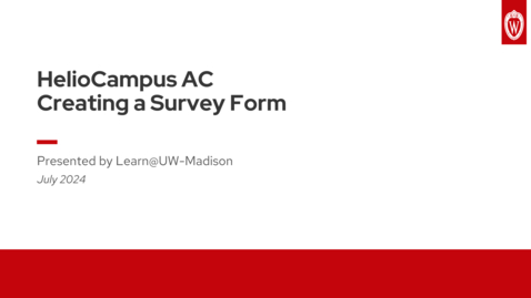 Thumbnail for HelioCampus AC - Creating a Survey Form