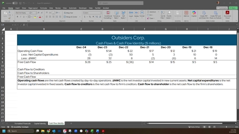 Thumbnail for EMBA Practice 2.1 | Corporate Free Cash Flows -- The Cash Flow Identity