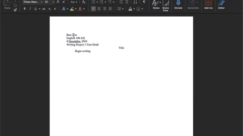 Thumbnail for Double-spacing a Document (Word)
