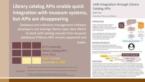 Thumbnail for Ryan Lieu - LAM Data Integration through Library Catalog APIs - August 1st 2022, 9:19:17 pm