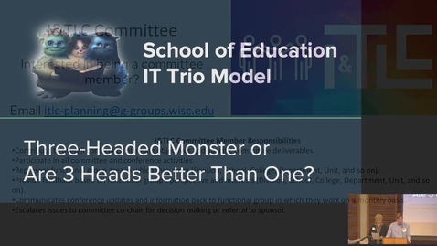 Thumbnail for Three-Headed Monster or Three Heads Are Better Than One? The School of Education IT Leadership Mode (with audio description)
