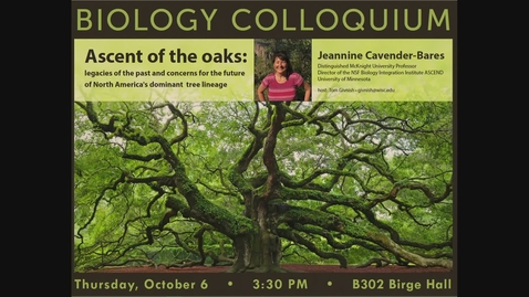 Thumbnail for entry Biology Colloquium: Jeannine Cavender-Bares 10/06/22
