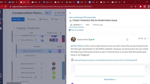 Thumbnail for Checking in on an updated task in Monday.com