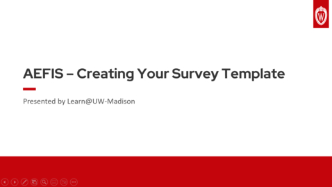 Thumbnail for AEFIS - Creating Your Survey Template