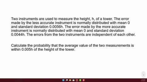 Thumbnail for WSB - Actuarial Science 4 - Mod 5 - Sample Problems 6