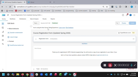 Thumbnail for How to automatically close a survey once a registration quota is hit (Qualtrics)