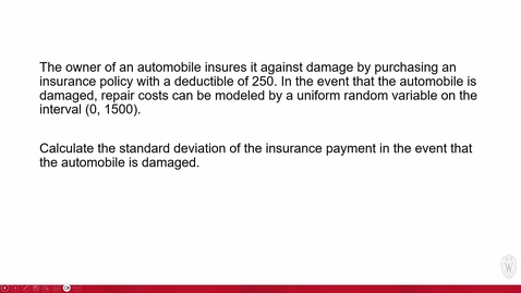 Thumbnail for WSB - Actuarial Science 4 - Mod 6 - Sample Problems 4
