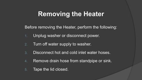 Thumbnail for entry Removing the VMAX Heater