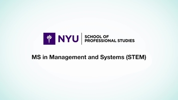 Ms In Management And Systems Stem Nyu Sps