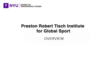 Preston Robert Tisch Institute For Global Sport Nyu Sps