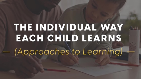 Thumbnail for entry The Individual Way Each Child Learns (Approaches to Learning) 
