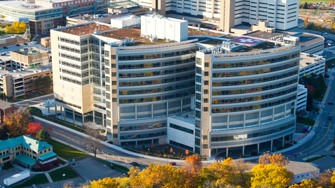 Thumbnail for entry C.S. Mott Children's Hospital and Von Voigtlander Women's Hospital Aerial