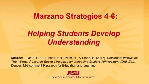 Thumbnail for The Second Three Marzano Strategies
