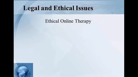 Thumbnail for  Ethical Online Therapy Part II - September 2014