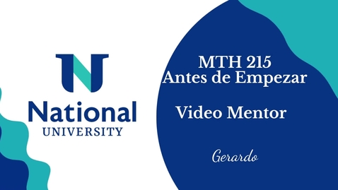Thumbnail for MTH 215 - Antes de Empezar