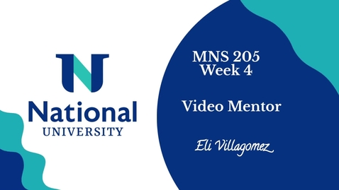 Thumbnail for MNS 205 - Week 4
