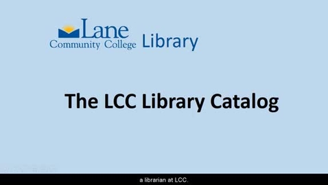 Thumbnail for entry LCC Library Catalog