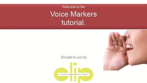 Thumbnail for entry Voice Markers tutorial