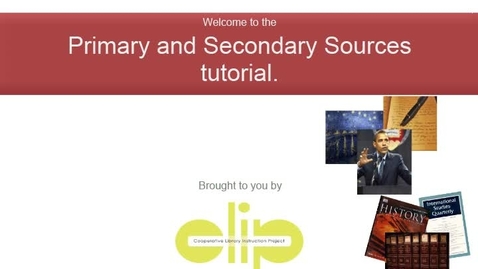 Thumbnail for Primary and Secondary Sources