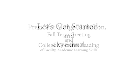 Thumbnail for 01 Fall Inservice 2018: Let's Get Started
