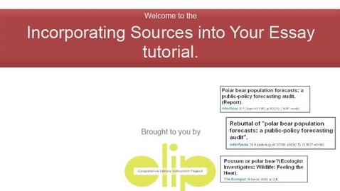 Thumbnail for Incorporating Sources into your Essay