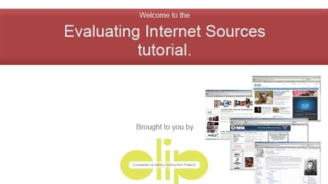 Thumbnail for entry Evaluating Internet Sources