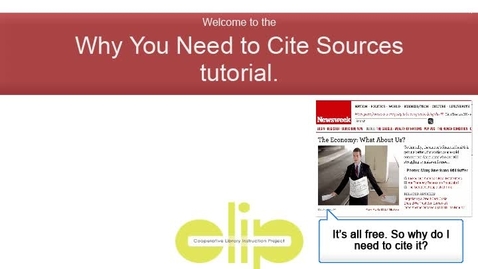 Thumbnail for entry Why you need to Cite Sources Tutorial