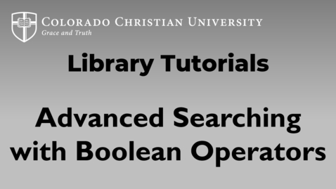 Thumbnail for Advanced Searching Techniques (AND, OR, NOT)