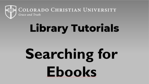 Thumbnail for Searching the Library Catalog for eBooks