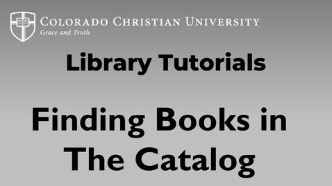 Thumbnail for Searching the Catalog for Books