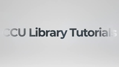 Thumbnail for entry Citing - CCU Library Tutorial