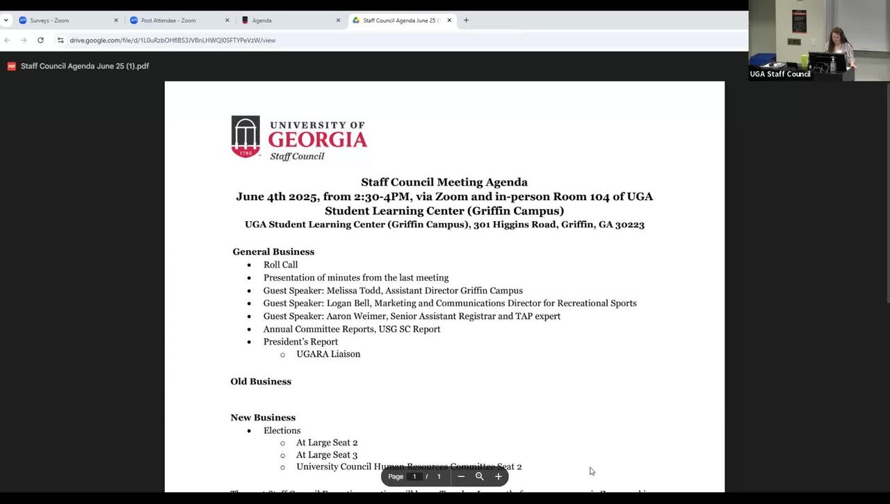 Staff Council Meeting