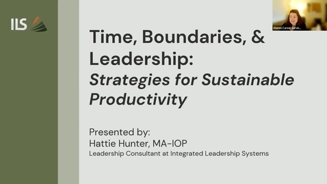 Thumbnail for Time, Boundaries, and Leadership: Strategies for Sustainable Productivity