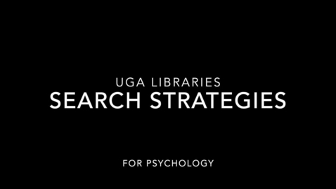 Thumbnail for entry Search Strategy for Psychology