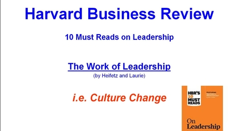 Thumbnail for WK 11 - HBRs Top 10 - The Work of Leadership