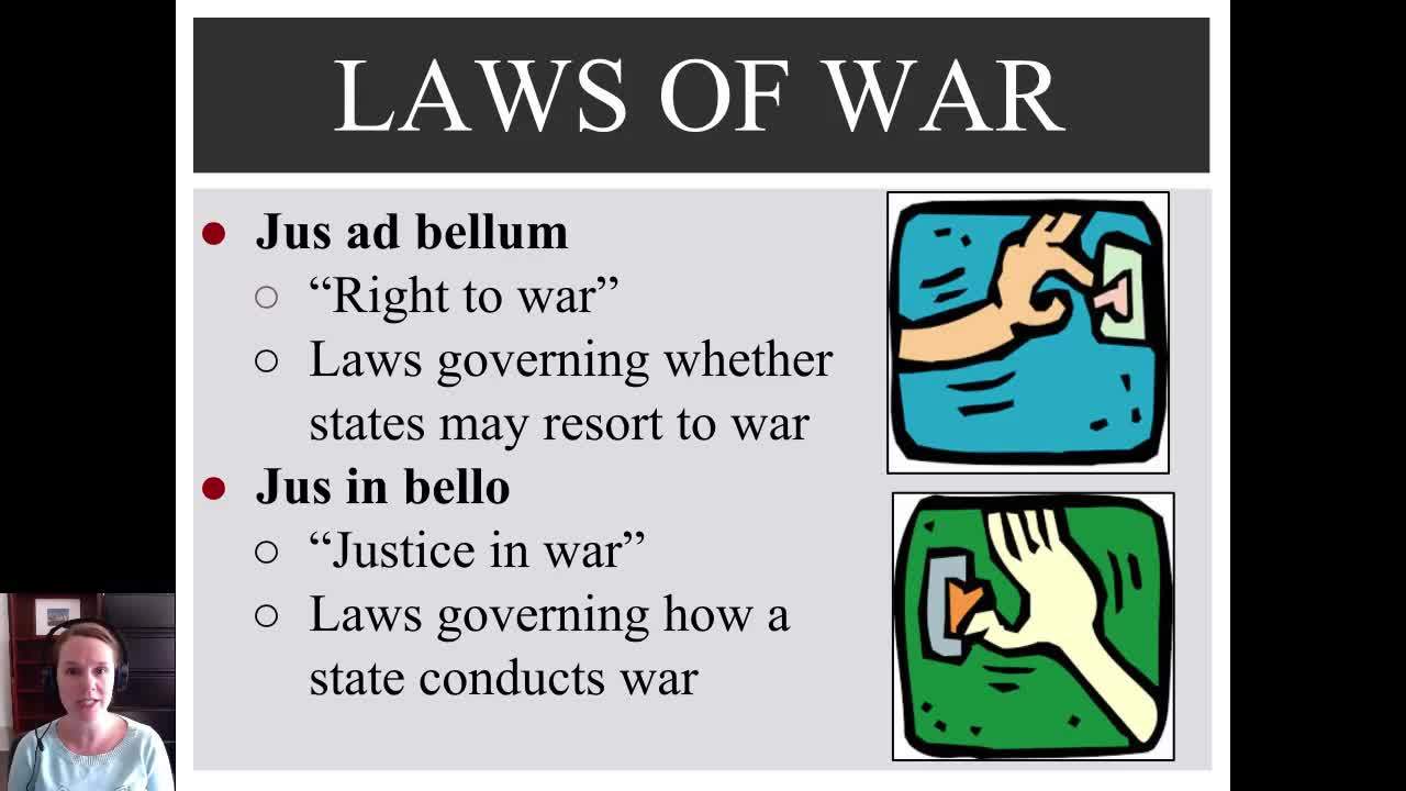 7 2 1 Video The Laws Of War Jus Ad Bellum Jus In Bello Begin End University Of Georgia Online Learning