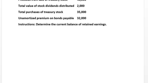 Thumbnail for Module 5 Video 5 Retained Earnings