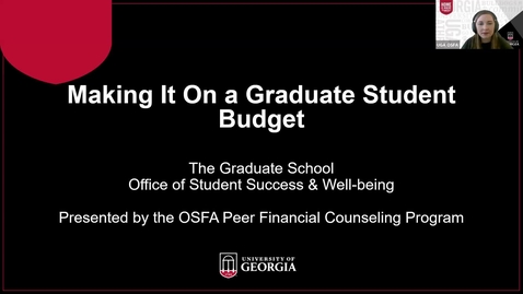 Thumbnail for Financial Wellness Making it on a Graduate Student Budget Jan 2024
