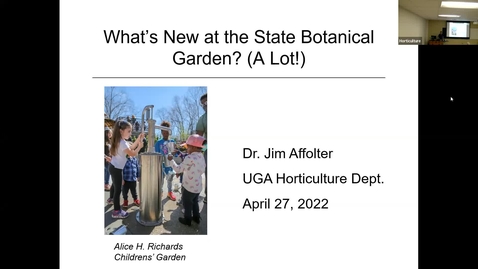 Thumbnail for entry Horticulture Seminar - Dr. Jim Affolter, guest speaker