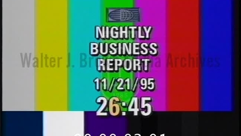 Thumbnail for Nightly business report (Television program). 1995--excerpts | 2 of 2 | 95065nwt-2-arch