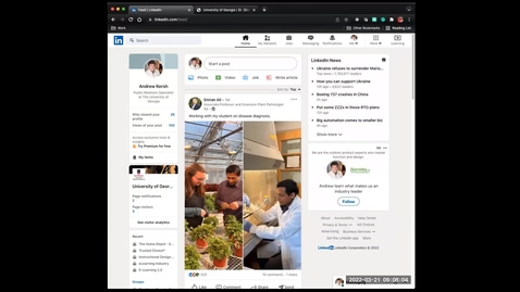Thumbnail for Sharing a UGA Job Posting via Linkedin