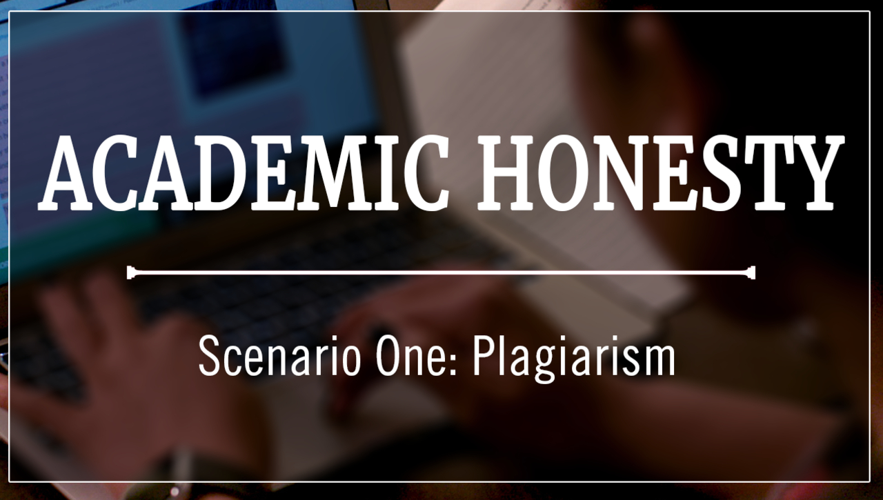 Academic Honesty Scenario 1 - Plagiarism - Quiz