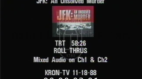 Thumbnail for entry J.F.K.: An Unsolved Murder | 1 of 1 | 88079dct-arch