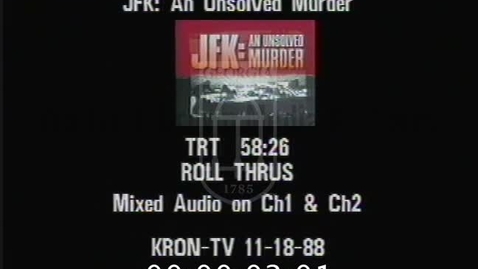 Thumbnail for J.F.K.: An Unsolved Murder | 1 of 1 | 88079dct-arch