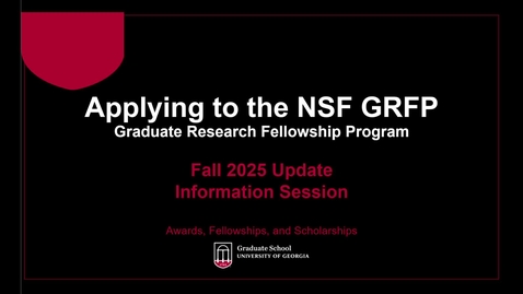 Thumbnail for Update to NSF GRFP Fall 2025 Application Cycle