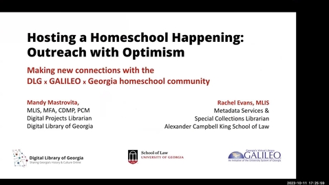 Thumbnail for entry Hosting A Homeschool Happening: Outreach with Optimism |GALILEO K-12 Showcase October 2023| Mandy Mastrovita and Rachel Evans