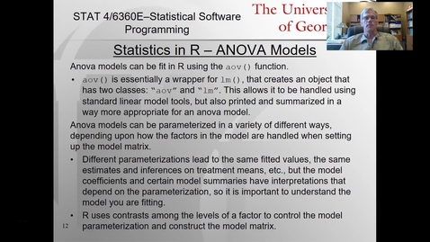 Thumbnail for ANOVA Models in R - Part 1 (Introduction).mp4