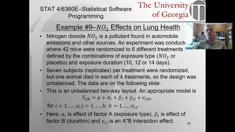 Thumbnail for ANOVA - Part 4 (Two-way ANOVA in PROC GLM)