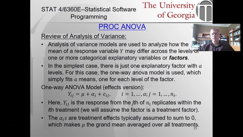 Thumbnail for ANOVA - Part 1 (ANOVA Review)