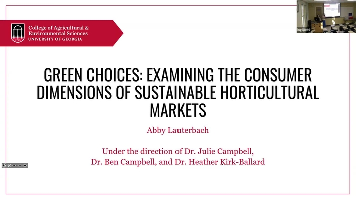Abigail Lauterbach, MS GRA - &quot;Consumer Dimensions of Sustainable Horticulture&quot;